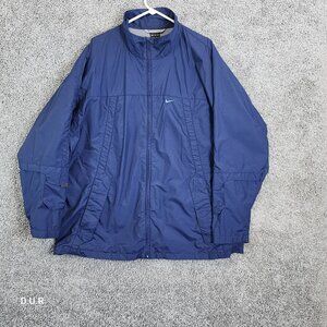 Nike Windbreaker Jacket Mens XXL Blue Nylon 6453 Full Zip Athletic Lightweight‎
